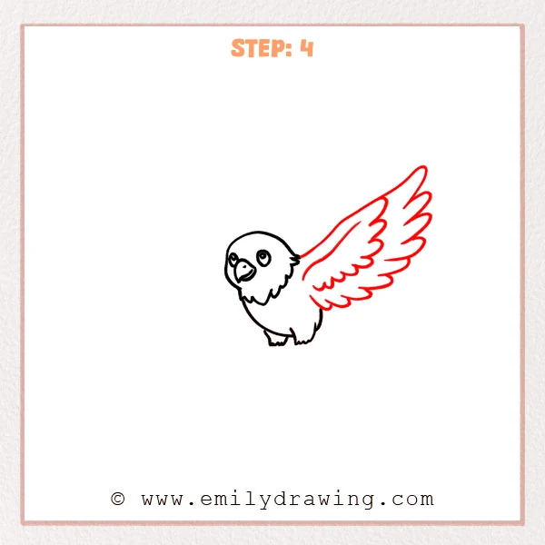 how to draw a flying eagle - Step 4